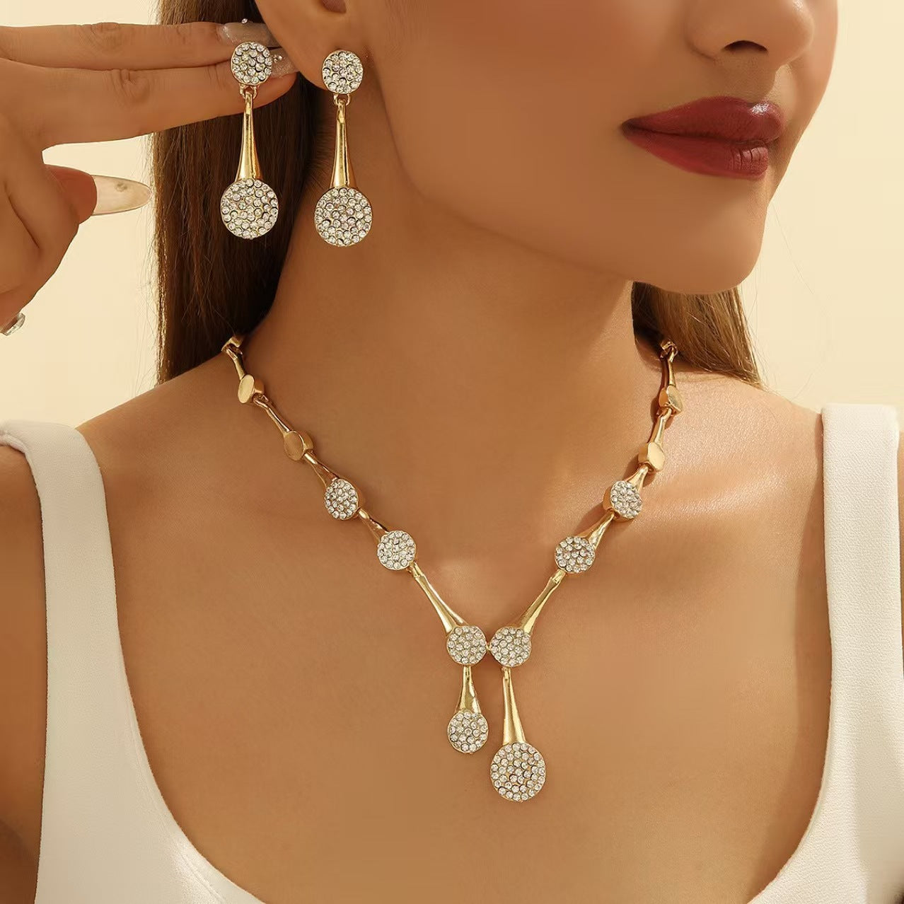 Unique Classic Stylish Cool Diamond Alloy Jewelry Set
