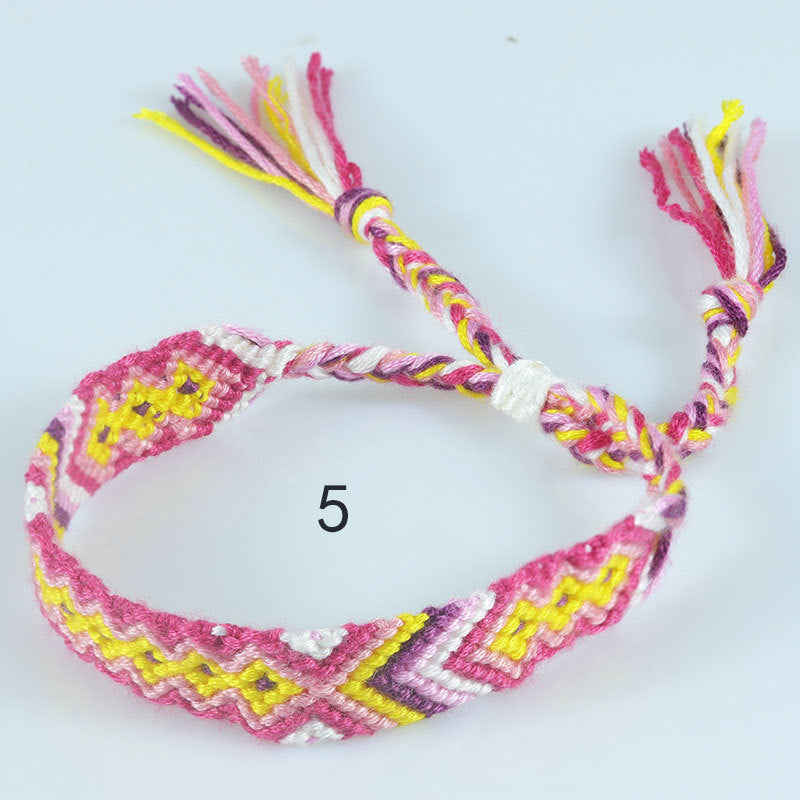 Ethnic Colorful Cotton Thread Friendship Hand Anklets