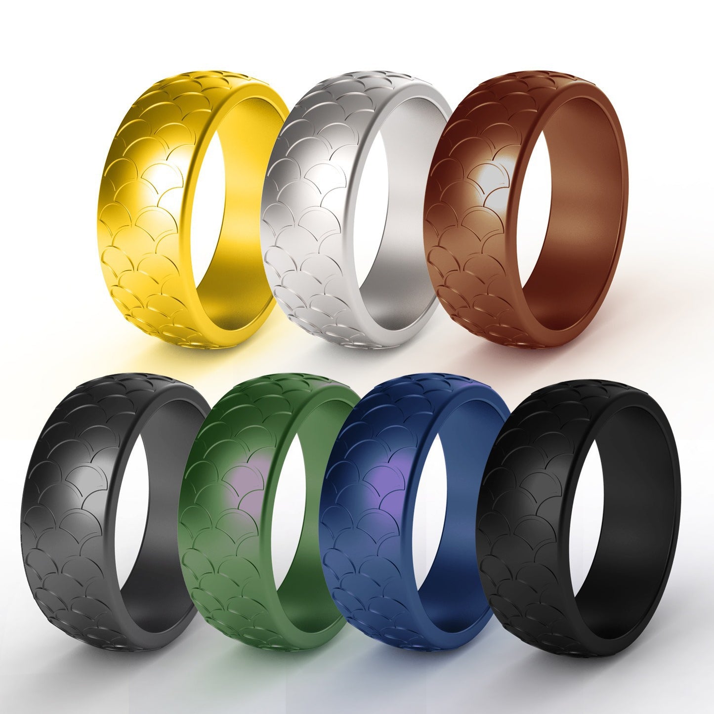 Men's Pattern Silica Gel Outdoor Sports Silicone Rings