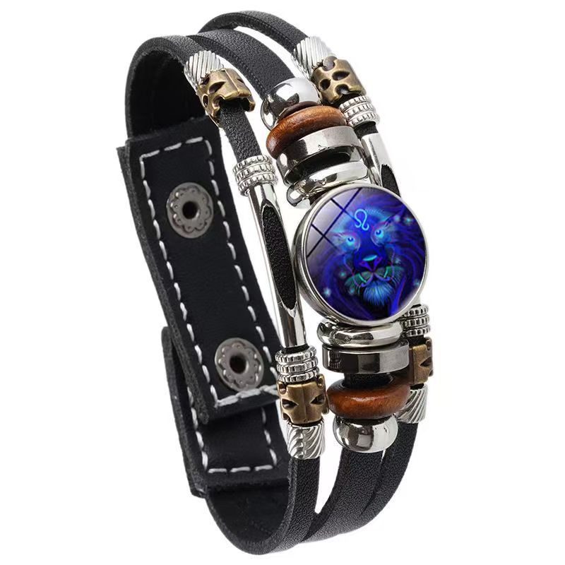 Twee Constellation Luminous Couple Leather Rope Brace Lace Simple Bracelet