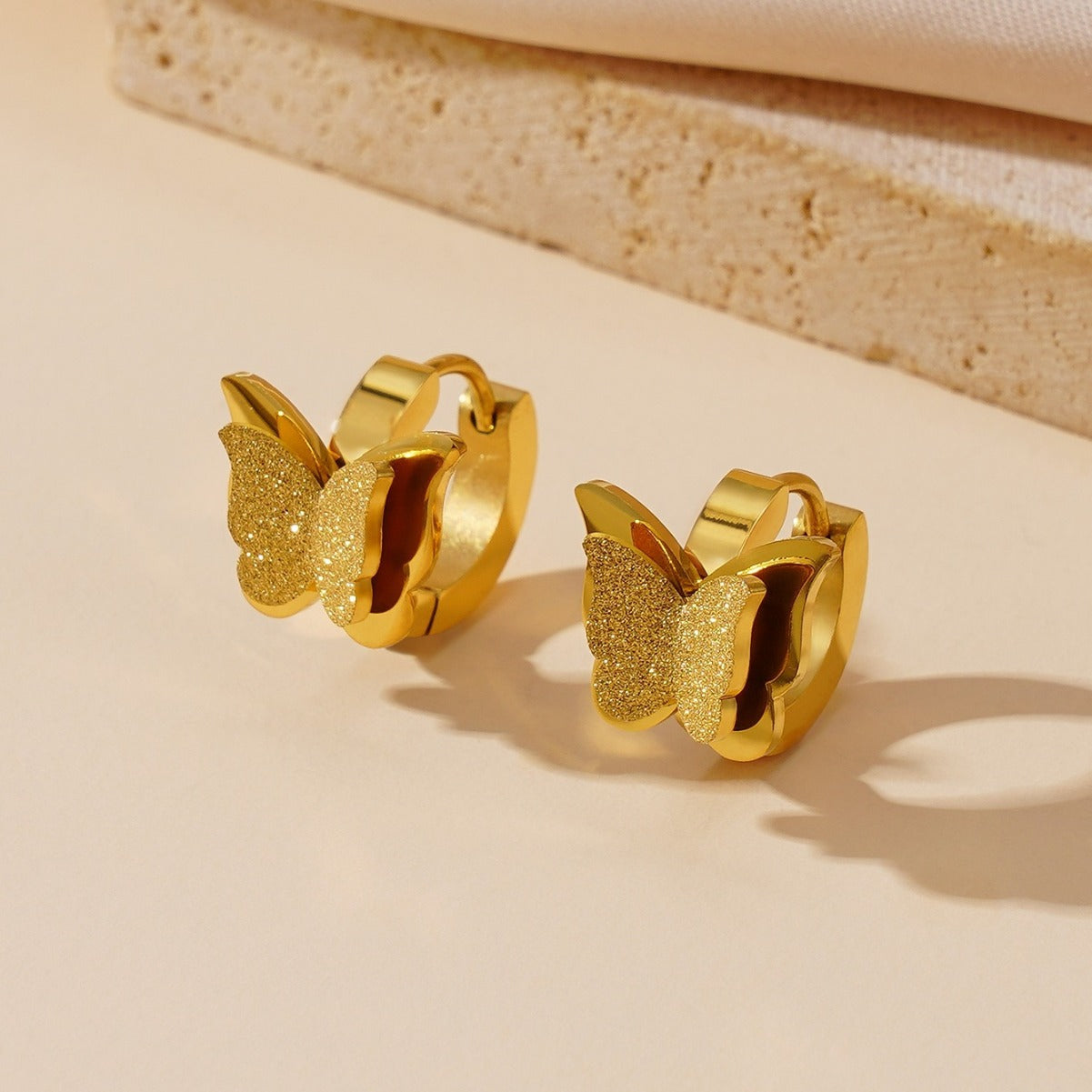 Butterfly Clip Female Temperamental Popular Do Not Fade Gold Light Ear Buckle