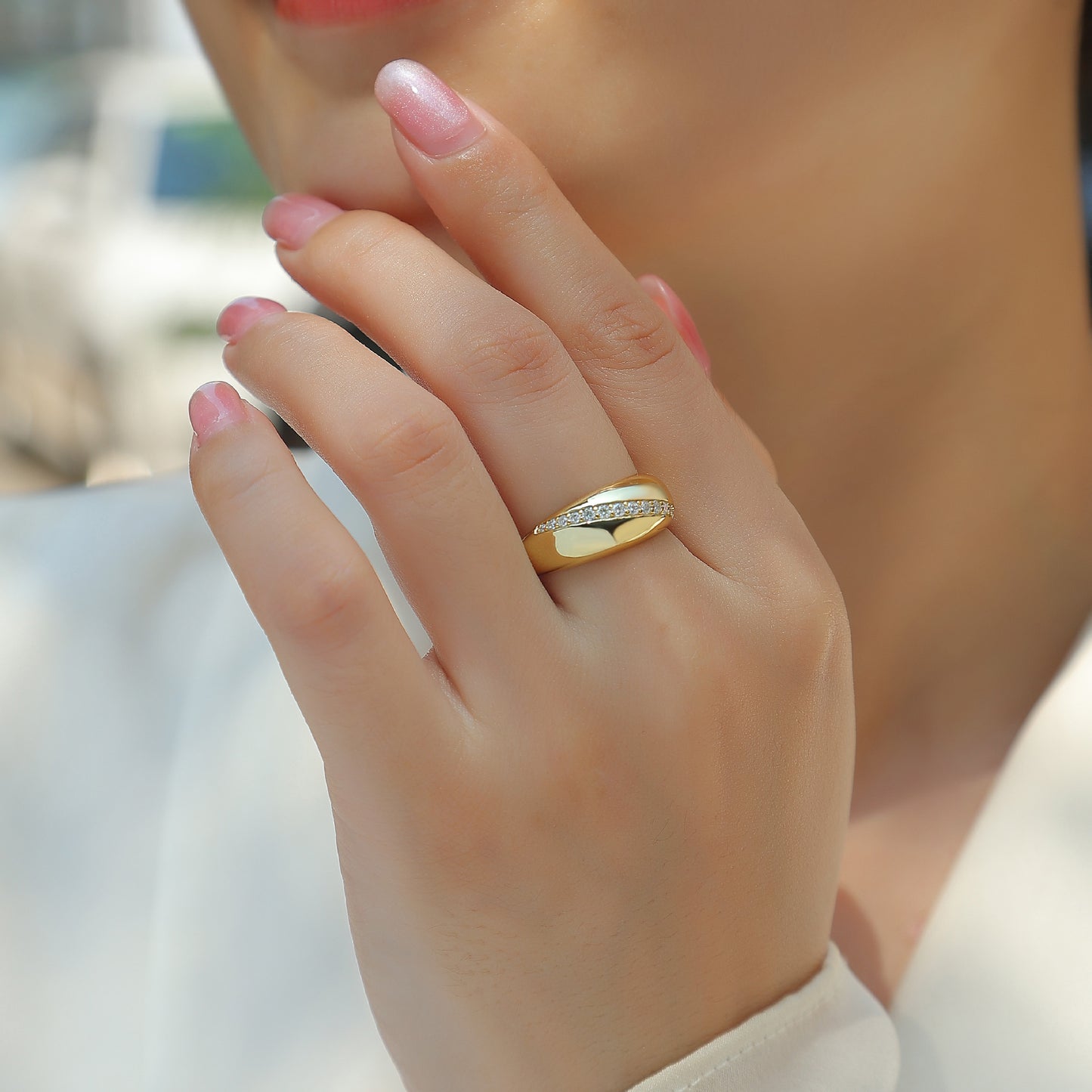 Style Sier Gold Plated Female Moissanite Rings