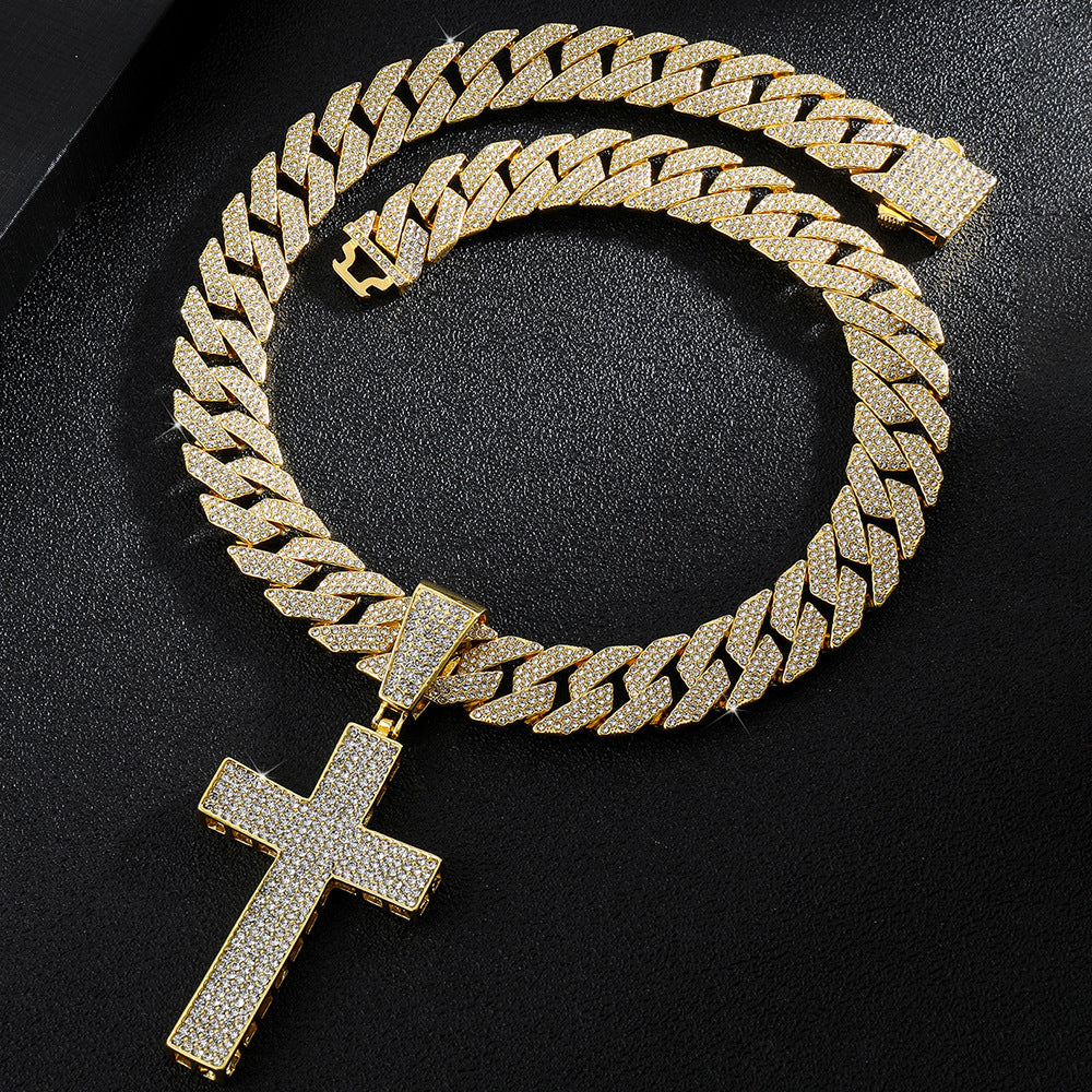 Cross Cuban Link Chain Street Decoration Necklaces