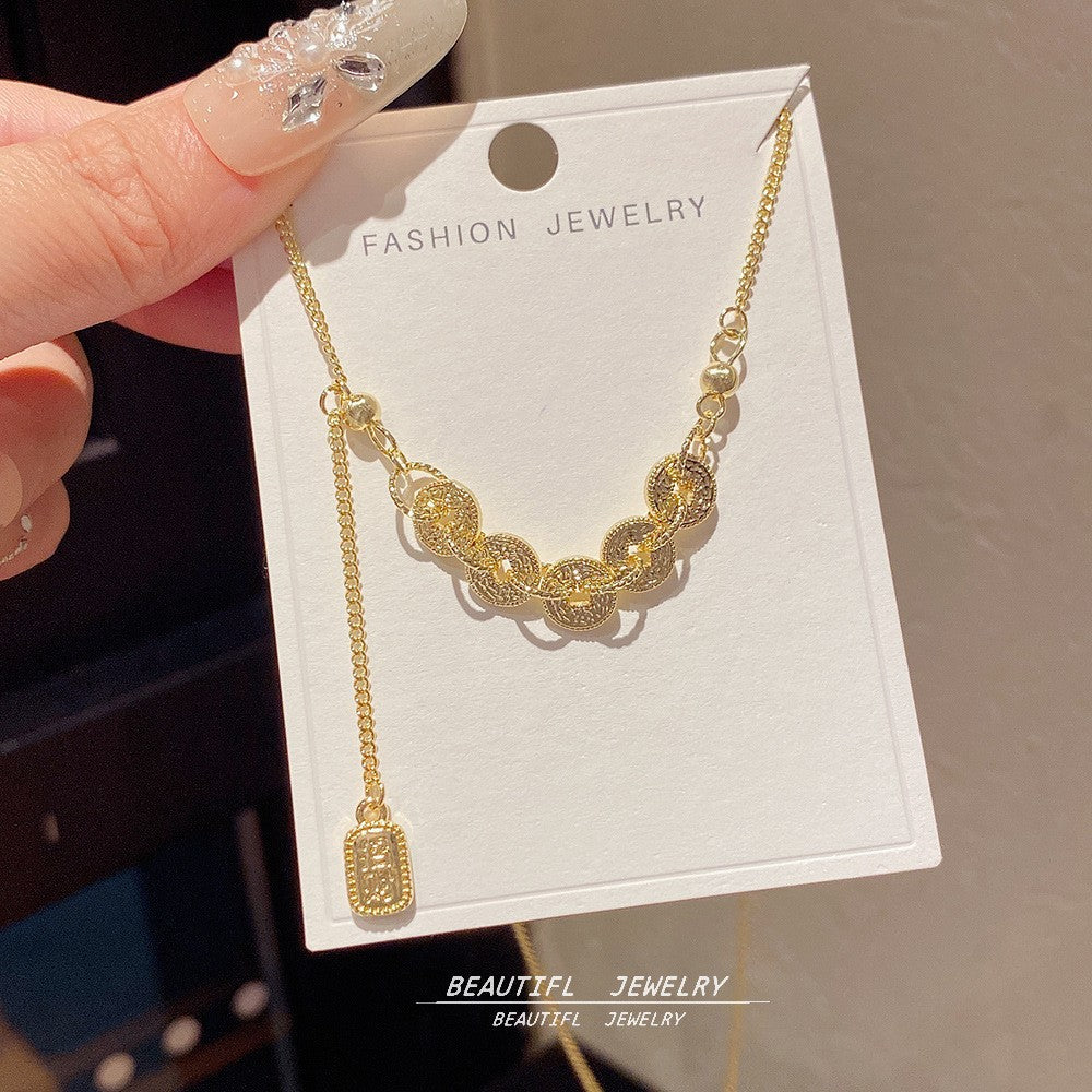Women's Minority Simple Fashionable Elegant Zircon Clavicle Chain Titanium Steel Accessory Necklace