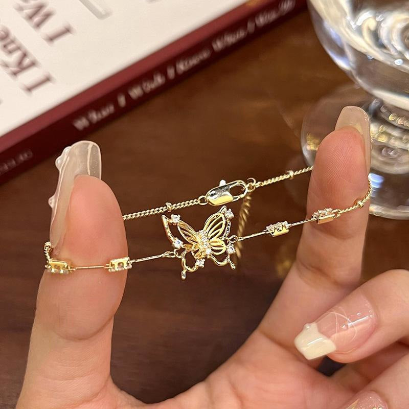 Butterfly Pearl Temperament Entry Lux Niche Advanced Bracelets