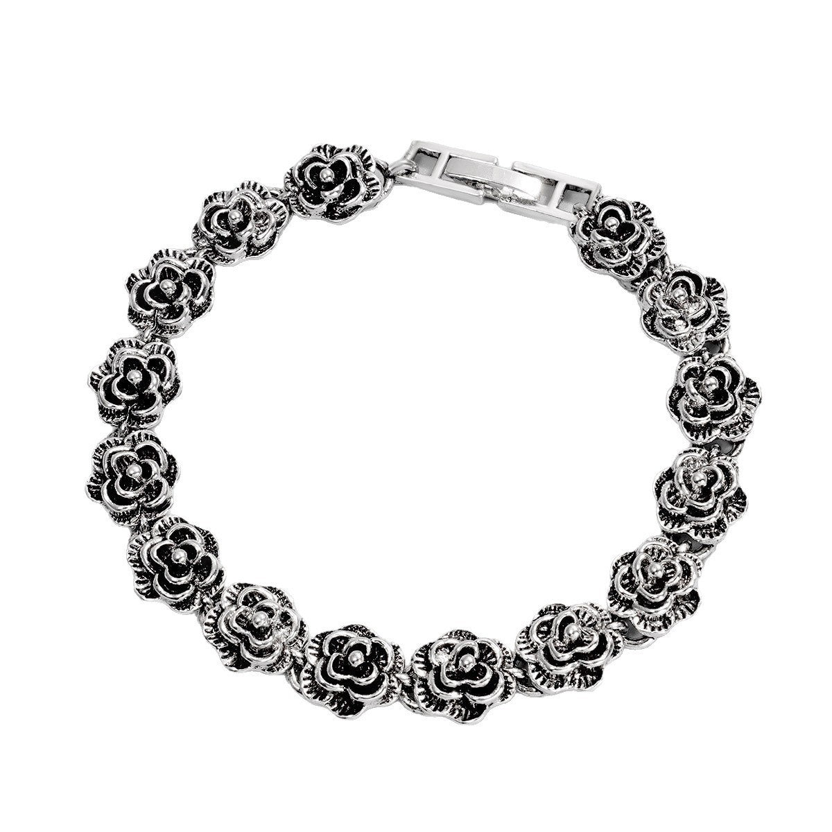 Black Rose Cuban Personalized Hip Hop Street Bracelets