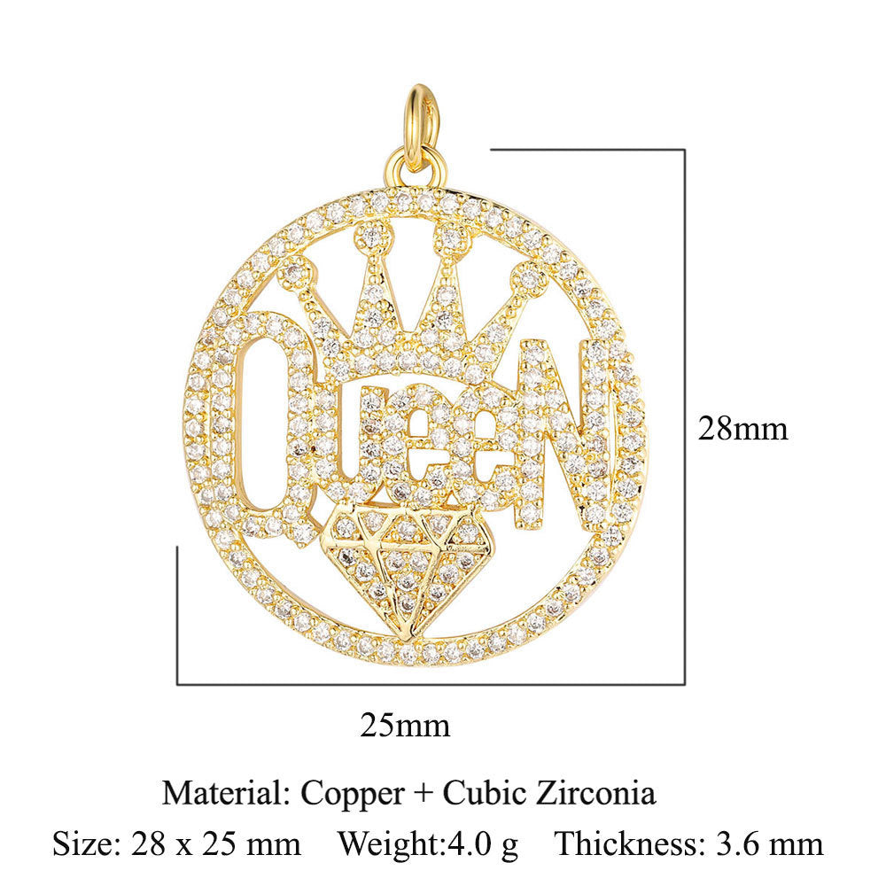 Cross Virgin Copper Zircon Peace Sign Ornament Pendants