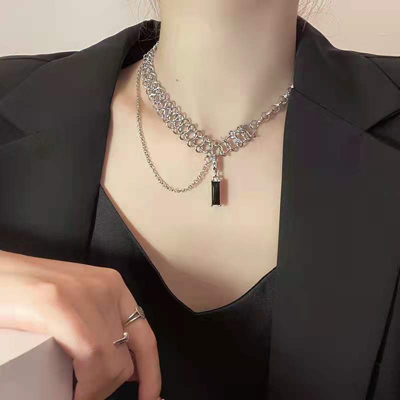 Women's & Men's Fashion Simple Titanium Steel Sweater Chain Personalized Hip Hop Necklace