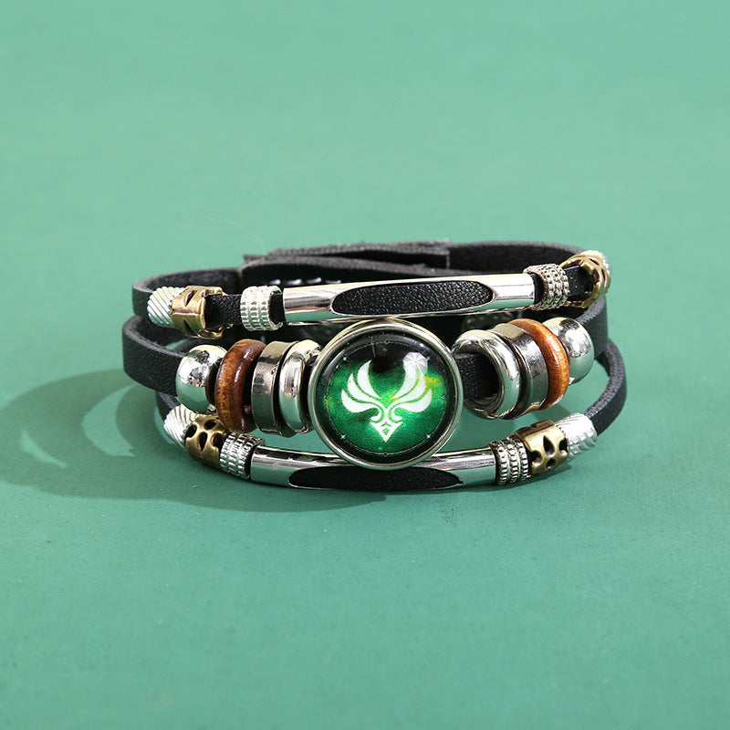 Men's Korean Element Luminous Fashion Alloy Snap Button Bracelet