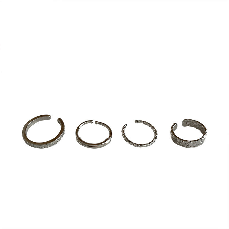 Cold Style Simple Suit Combination Female Opening Adjustable Index Finger Ring