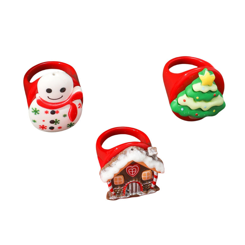 Christmas Cute Cartoon Fashionable Fashion Santa Rings