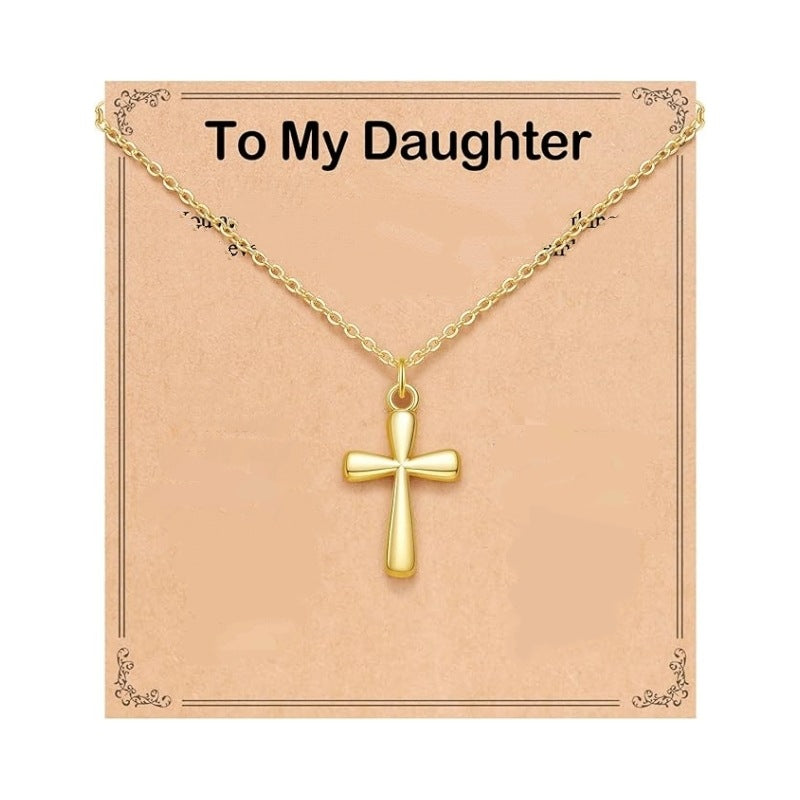 Women's Stainless Steel Gold Chain With Card Necklaces