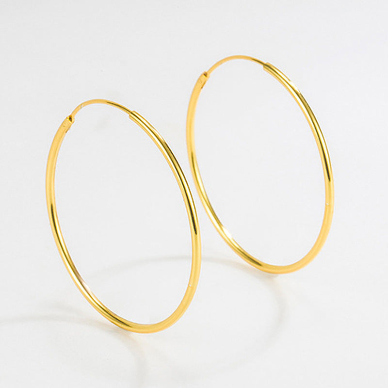 Yellow Gold Simple Minimalist Glossy Sier Female High-key Eardrop Earrings