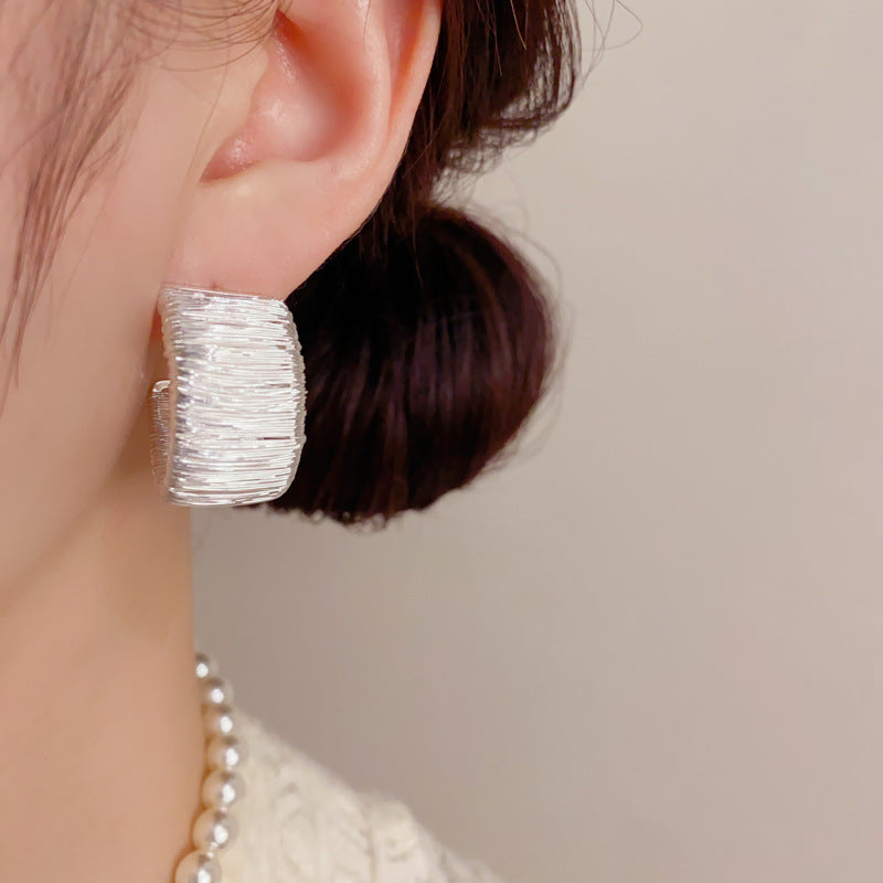 Grandeur Metal Shaped Ear Female Temperament Light Luxury Unique Earrings