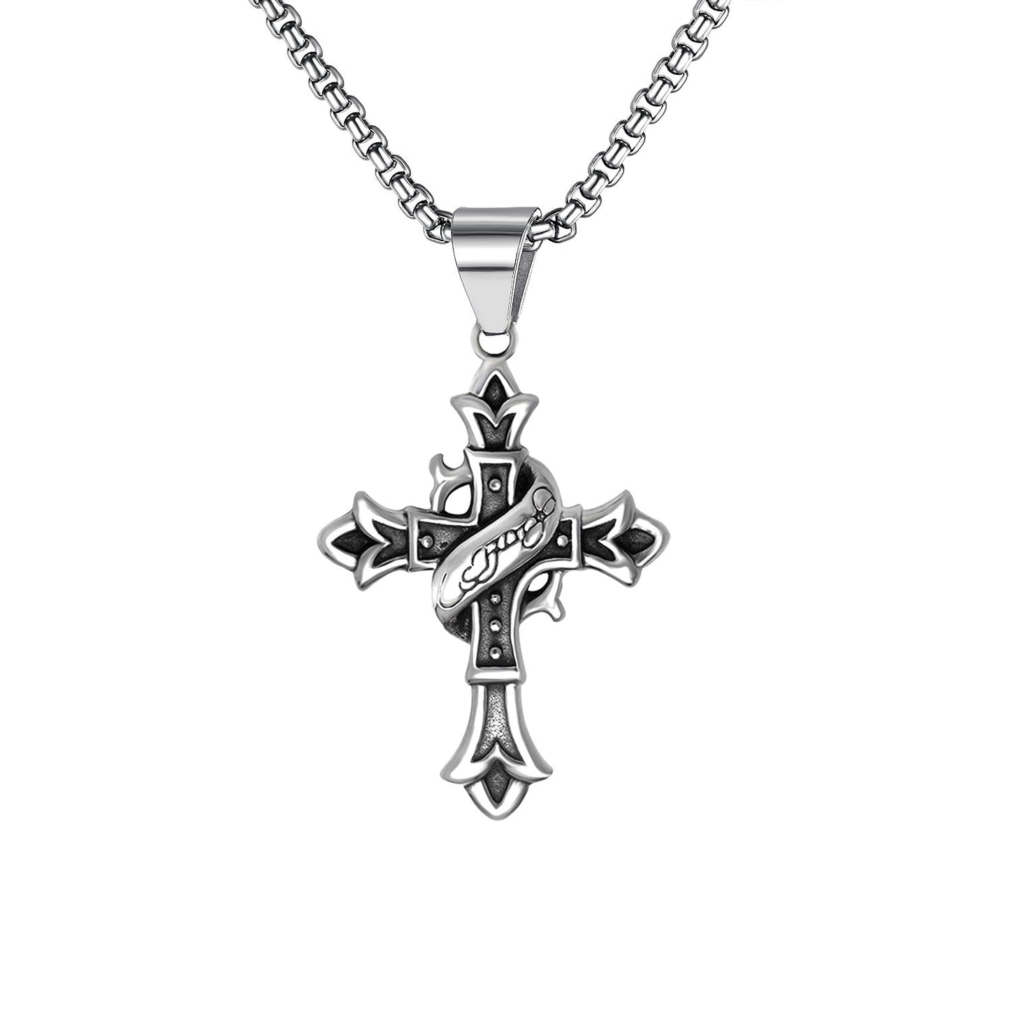 Men's Stainless Steel Boxing Physical Picture Domineering Necklace