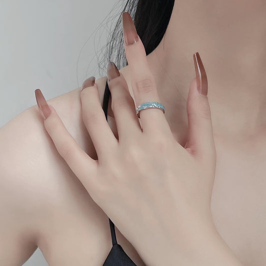 Blue Sea Drowning Whale Epoxy Opening Rings