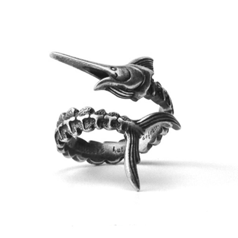 Creative Retro Yu Hipster Marcasite Fish Open Ring