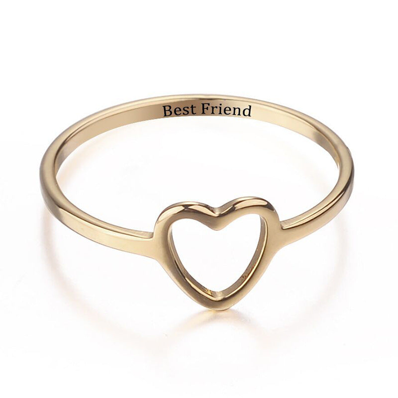 Women's Hollow Out Love Heart-shaped Fashion Simple Ring