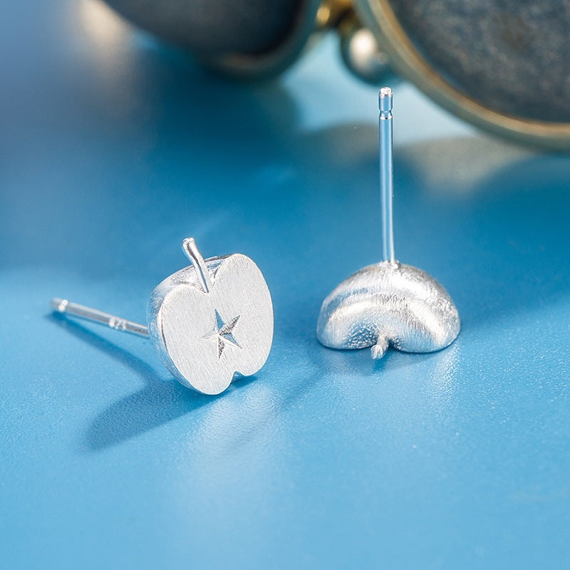 Women's Brushed Apple High-grade Design Unique Beautiful Stud Earrings