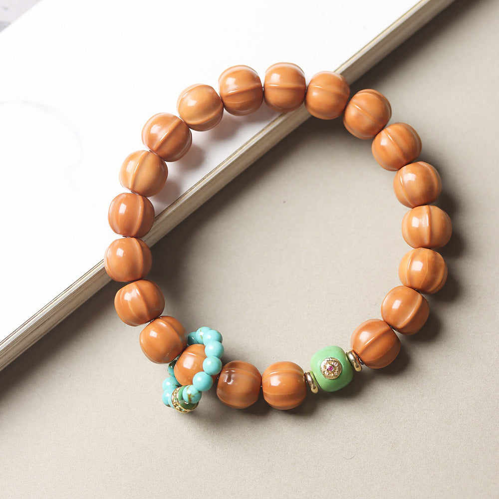 Monkey Head Walnut Glossy Love Fart Peach Single Bracelets