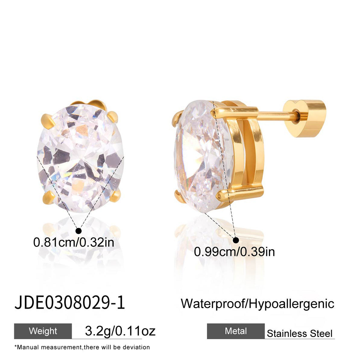 Ding Stainless Steel Zircon Light Luxury High-grade Sense Titanium Niche Earrings