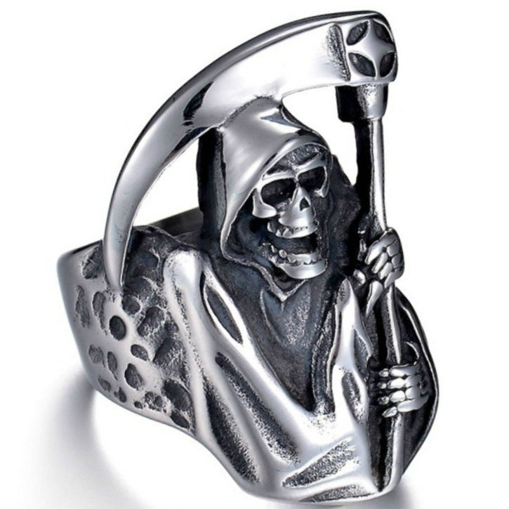 Men's Personality Retro Alloy Death Sickle Domineering Ring