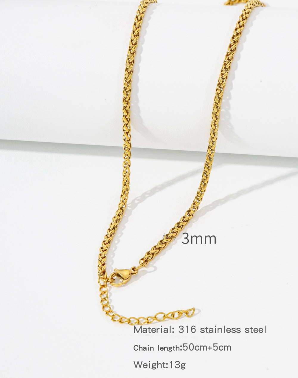 Steel Vacuum Vapor Plating Golden Chain O-shaped Hemp Flowers Necklaces