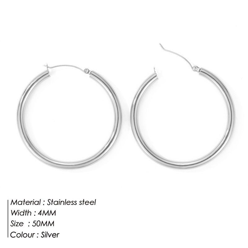 Stainless Steel Female Niche Fashion Hollow Simple Earrings