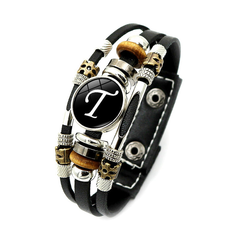 Women's English Letters Retro Punk Beaded Hand Bracelets