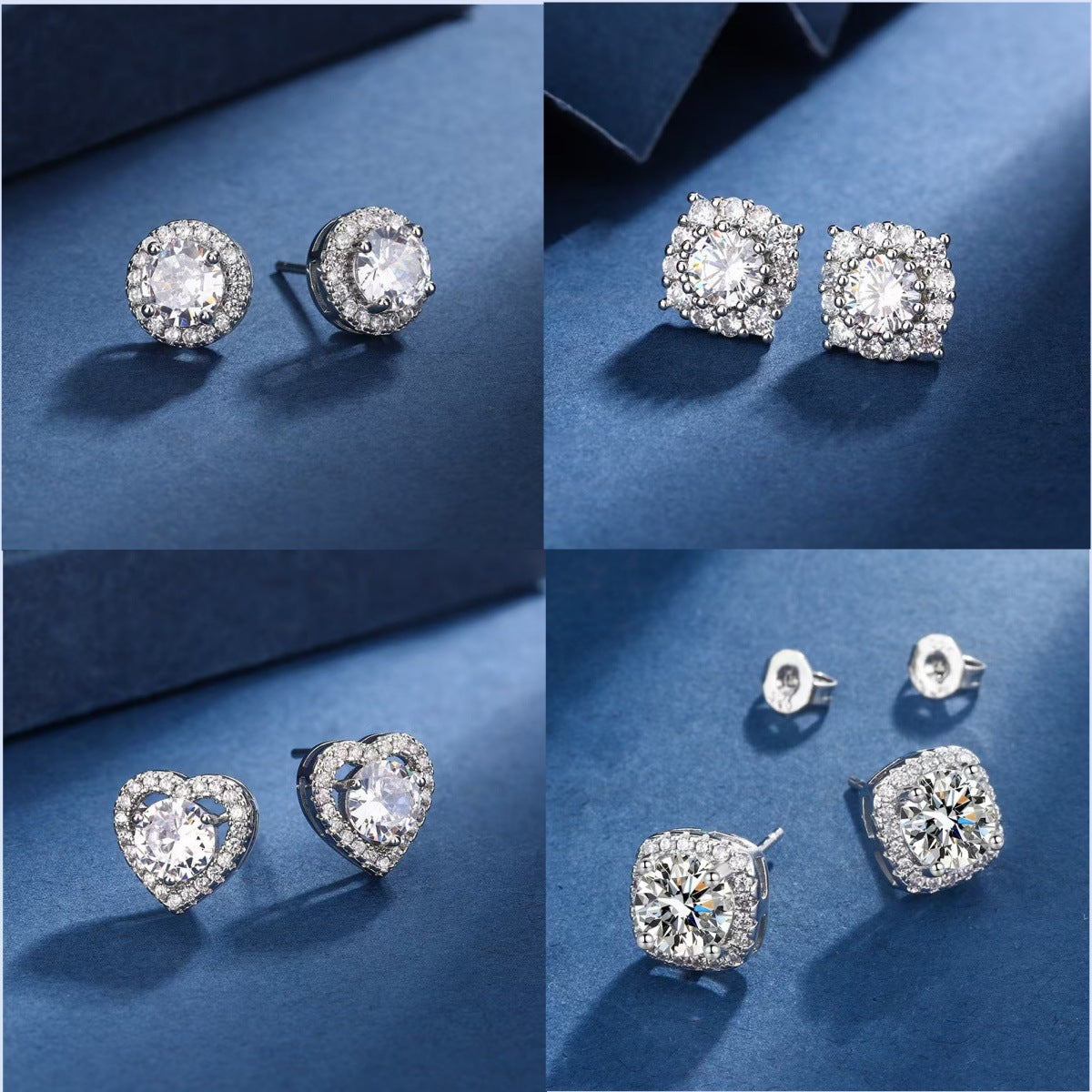 Streaming On Simulation Moissanite Ear Eight Hearts Arrows Earrings