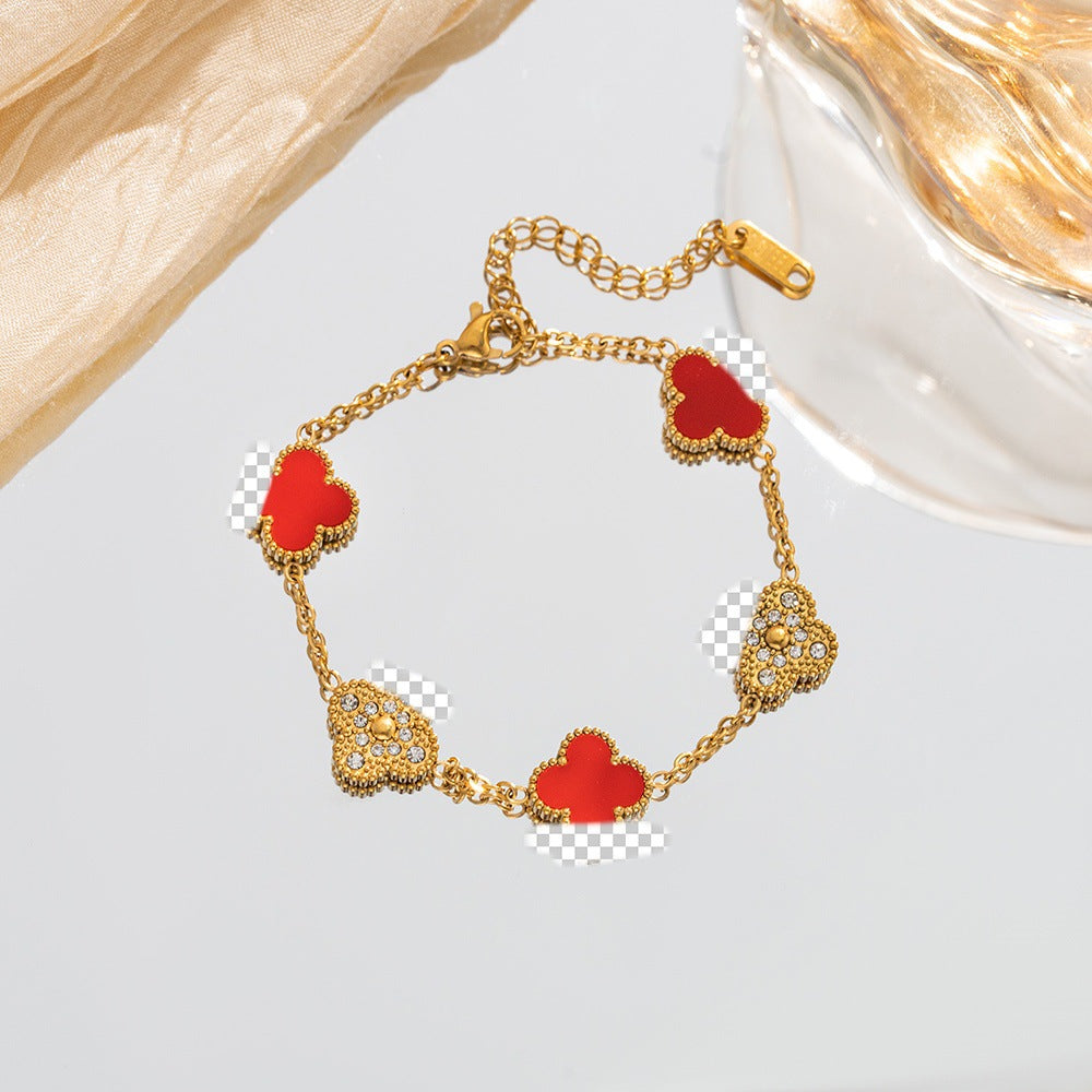 Diamond Clover Light Luxury High-grade Female Niche Simple Bracelet