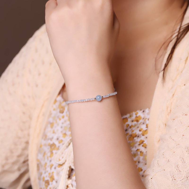 Light Blue Natural Aquamarine Niche Design Girlfriends Gift Bracelets