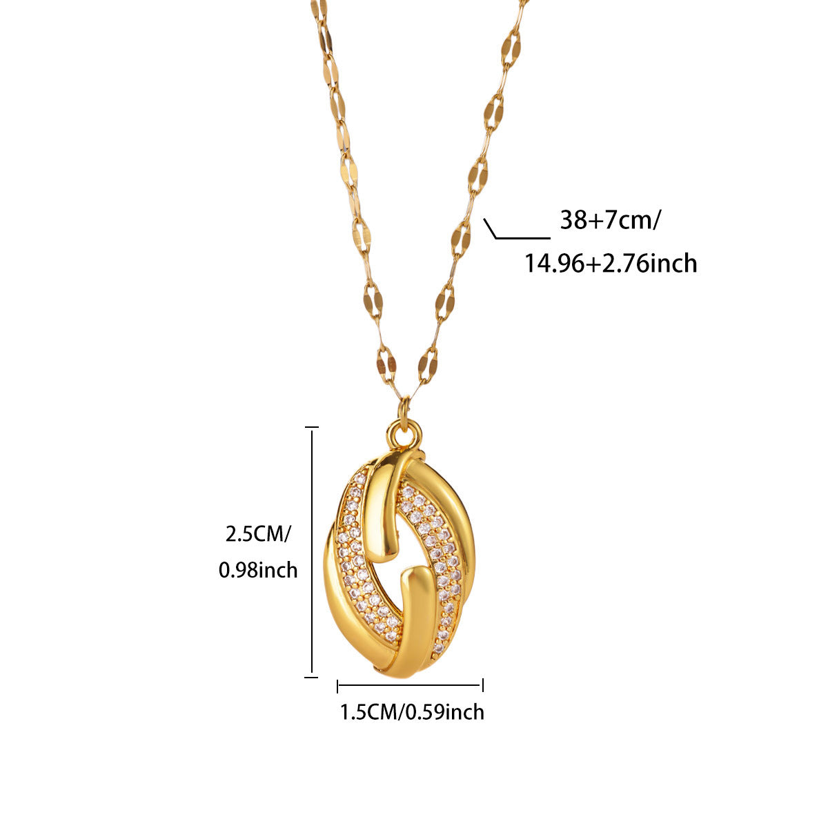 Star Moon Gold-plated Stainless Steel Chain Necklaces