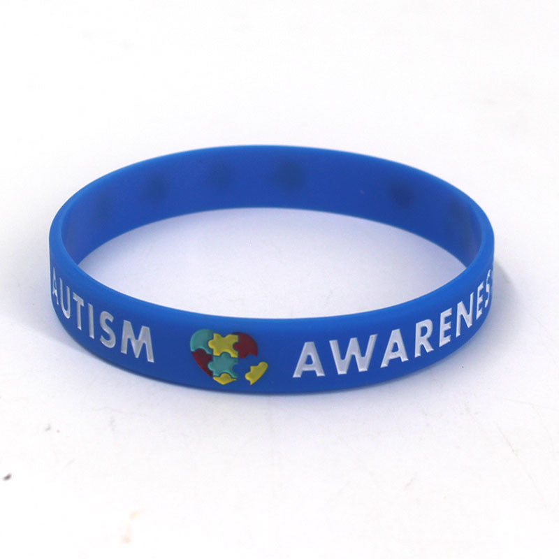 Concave Printing Color Filling Puzzle Incentive Propaganda Body Healthy Silicone Bracelet