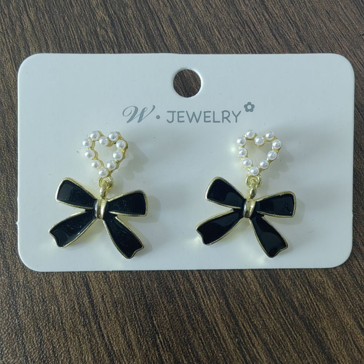 Women's Bow Enamel Trendy Design All Match Pearl Stud Earrings