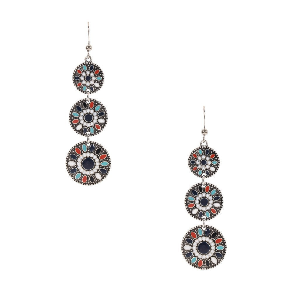 Women's Fashion Cloisonne Vintage Metal Alloy Ethnic Earrings