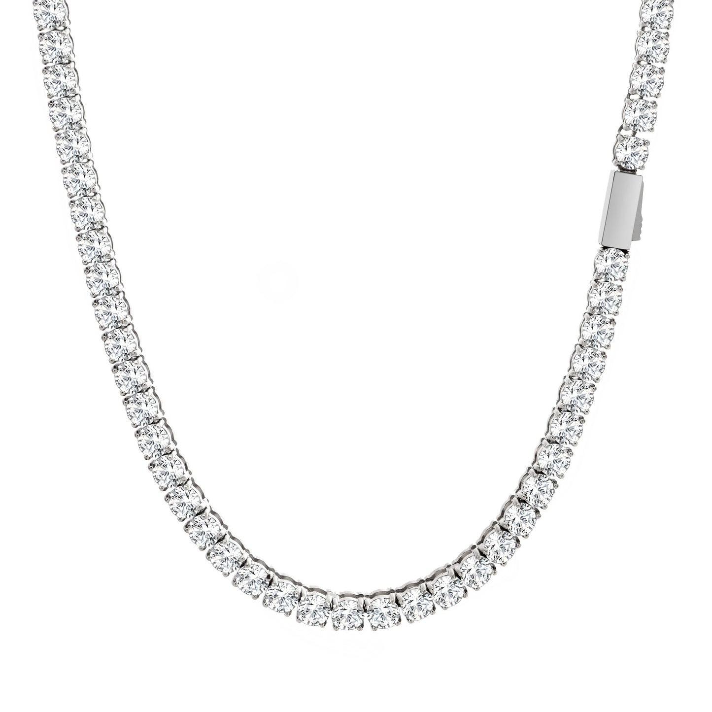 Steel Zircon Gang Drill Tennis Chain Full Necklaces