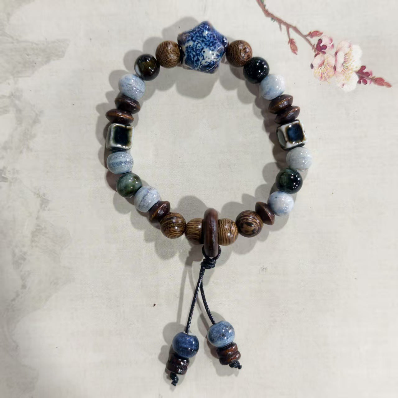 Artistic Handmade Ceramic Single Circle Ethnic Bracelet