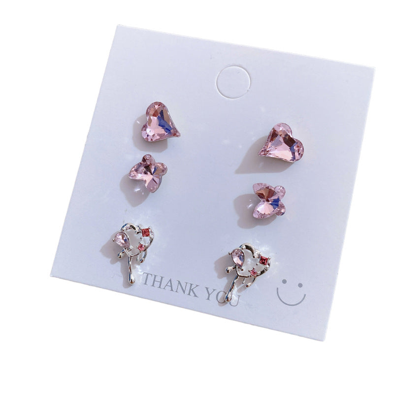 Exquisite Angel Tears Sier Needle Advanced Design Sense Small Ear Earrings