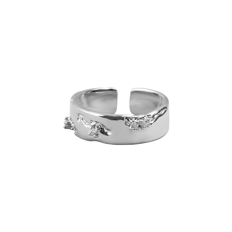 Women's & Men's Star Couple Texture Niche Advanced Affordable Rings