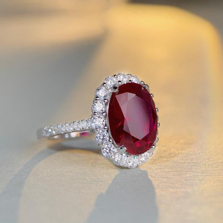 Sterling Sier Diamond Inlaid Zircon Colored Rings