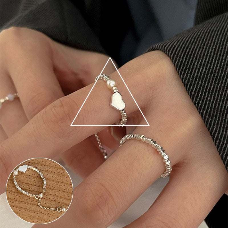Women's Pull-out Adjustable Retro Fashion Flower Tassel Chain Ring