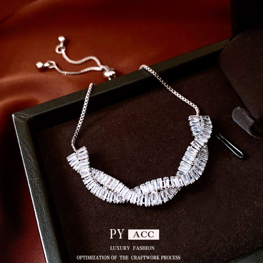 Zircon Twist Twisted Adjustable Simple Fashion Temperament Personalized Bracelet