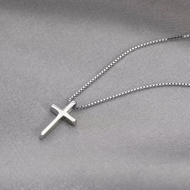 Women's Sterling Sier Glossy Cross Small Exquisite Necklaces