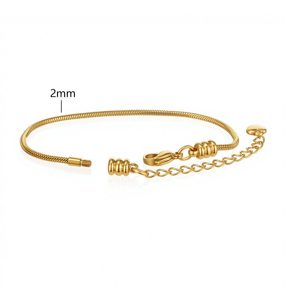 Snake Bones Chain Universal Wear Vacuum Furnace Plating Real Bracelets