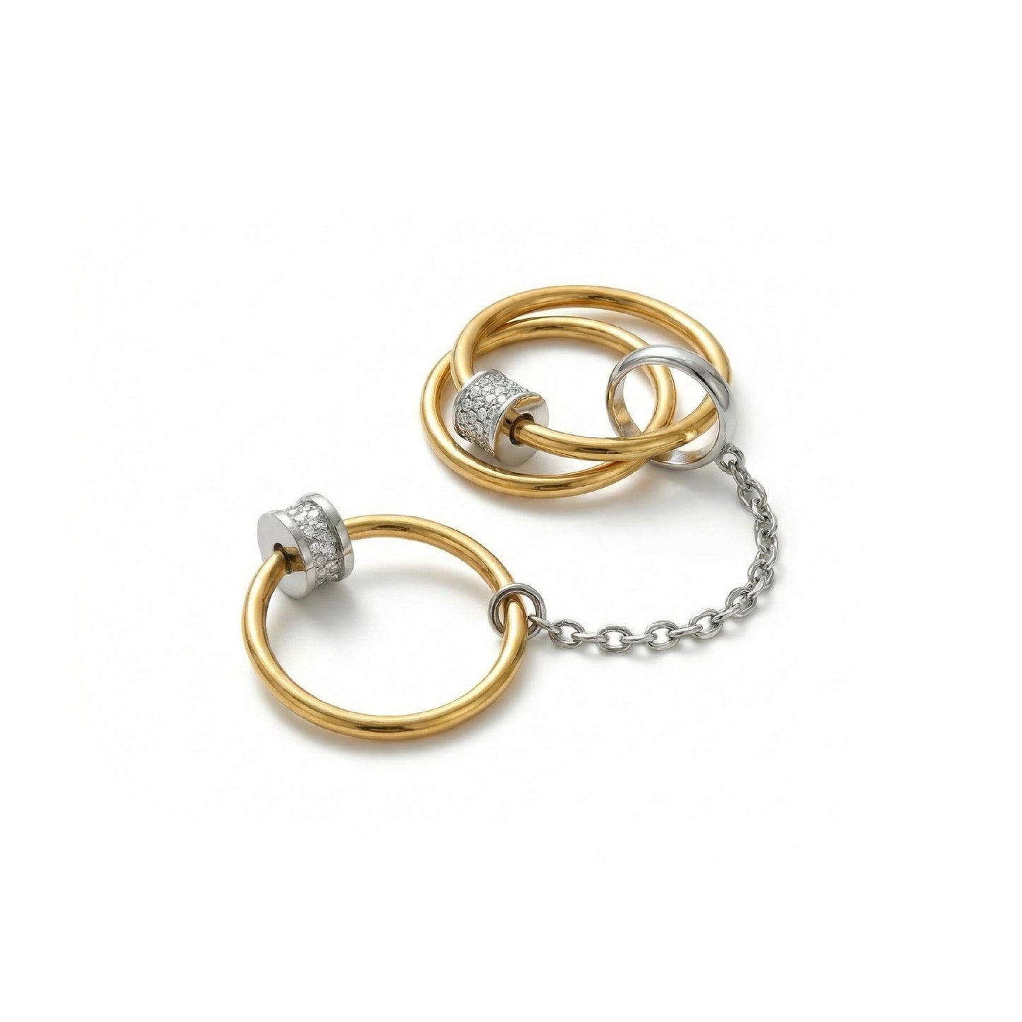 Stainless Steel Couple Buckle Rich Details Display Versatile Personality Ring