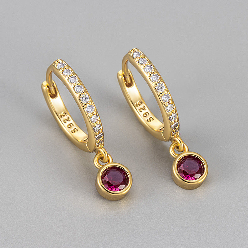 Pattern Round Zircon Simple Elegant Trendy Ear Buckle