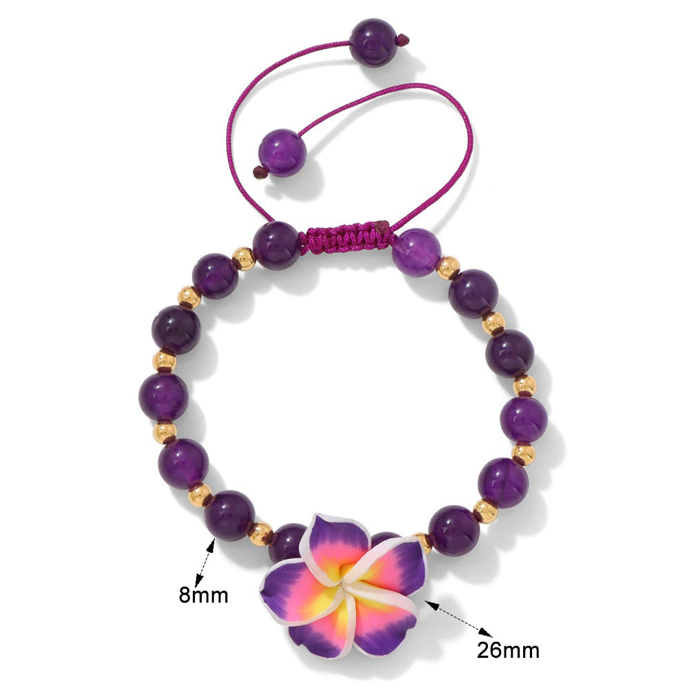 Hand-woven Colorful Bohemian Vacation Style Carrying Strap Sweet Polymer Bracelet
