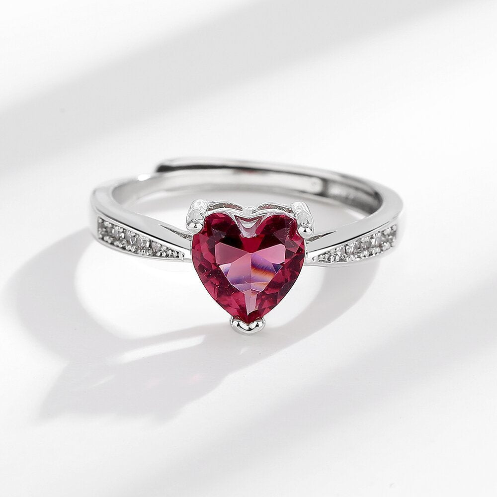 Light Luxury Temperament Imitation Natural Ruby Zircon Opening Adjustable Ring