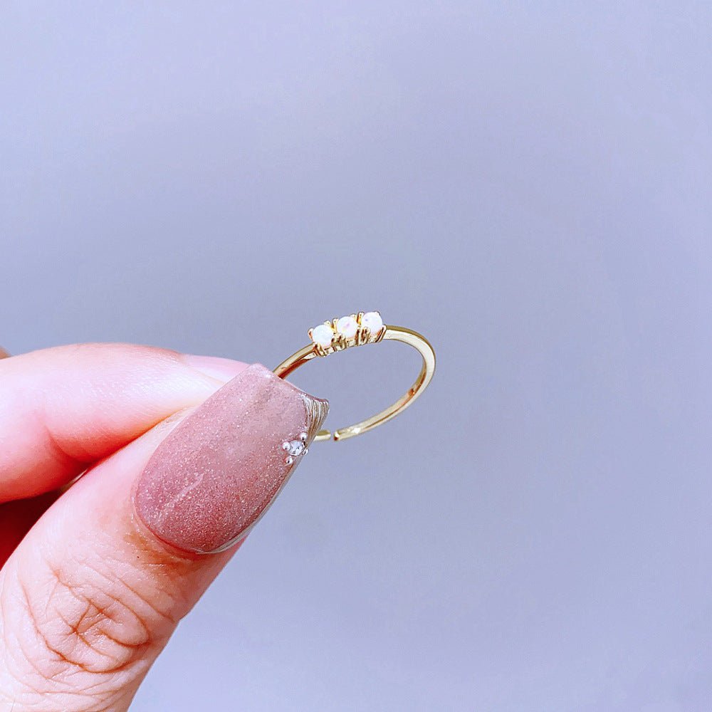 Light Luxury Minority Design Colorful Gemstone Rings